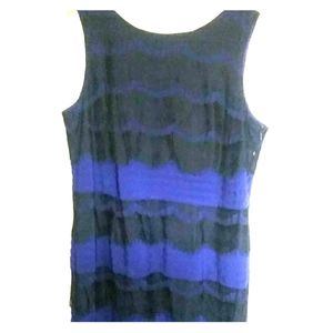 Jessica 20W royal blue with black lace mini dress